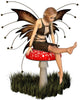 Pretty Fairy Sitting on a Toadstool Wall Decal