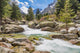 Waterfalls and mountains at Restonica in Corsica 
