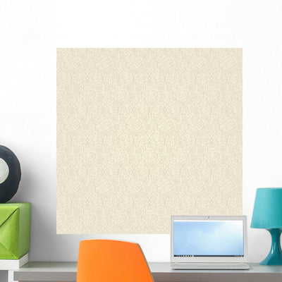 Beige Seamless Pattern Wall Decal shown on a wall