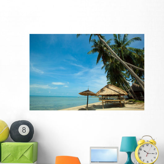Beach and Coconut Tree Wall Decal