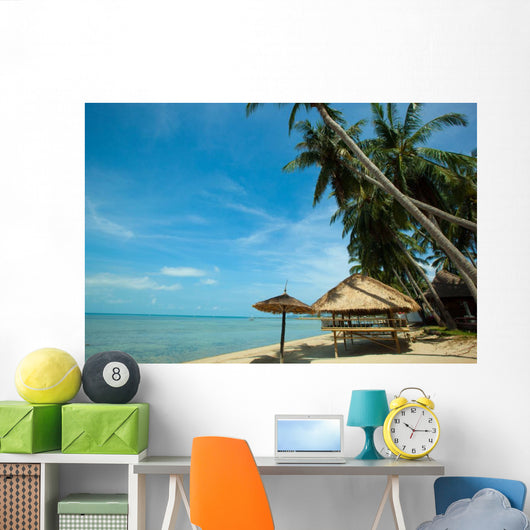 Beach and Coconut Tree Wall Decal