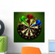 Dartboard With Darts in the Center 