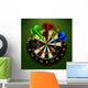 Dartboard With Darts in the Center 