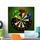 Dartboard With Darts in the Center 