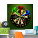 Dartboard With Darts in the Center 