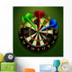 Dartboard With Darts in the Center 