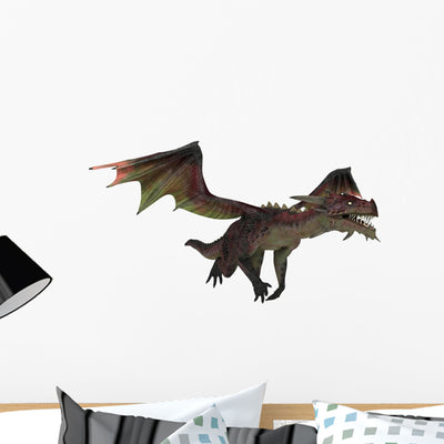 Mythical Dragon with Wings shown on a wall