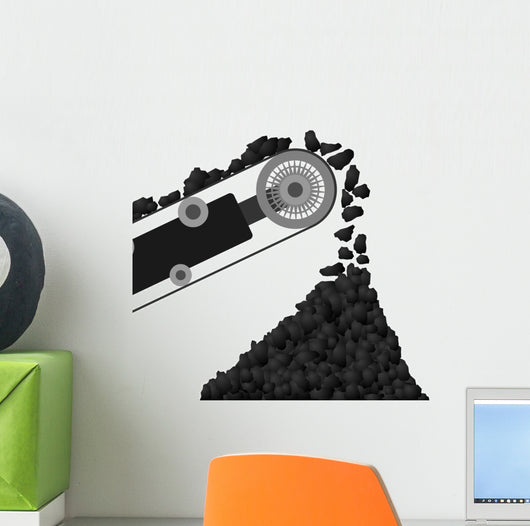 Conveyor belt with coal 