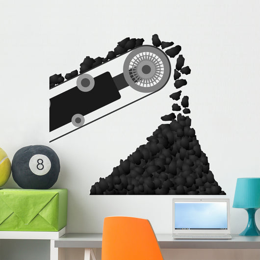 Conveyor belt with coal 