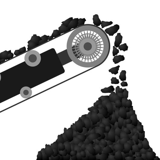 Conveyor belt with coal 