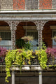 House gallery with ironwork in French Quarter, New Orleans. Wall Mural