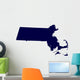 Map of the US State of Massachusetts Wall Decal