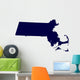 Map of the US State of Massachusetts Wall Decal