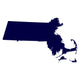 Map of the US State of Massachusetts Wall Decal