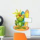 Frog Cartoon Surfer Wall Decal