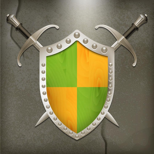 A set of double-edged swords medieval shield 