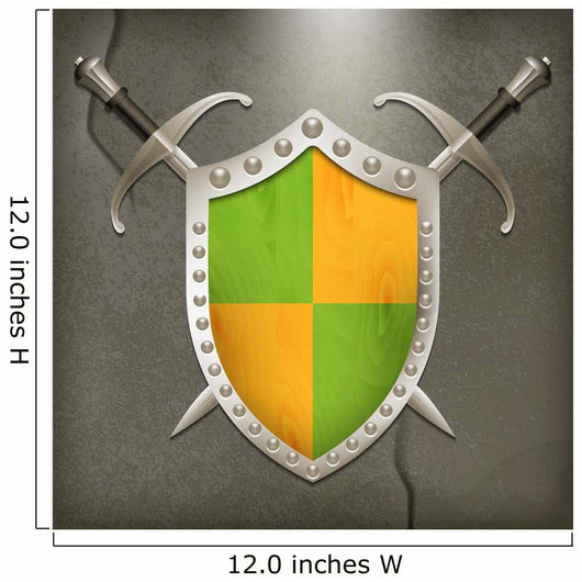A set of double-edged swords medieval shield 