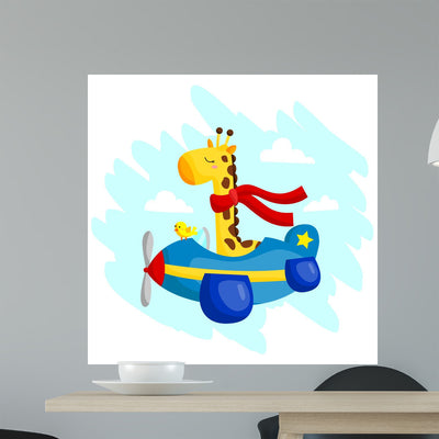 Flying Giraffe shown on a wall