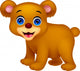 Cute baby bear cartoon Wall Decal