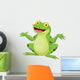 Funny cartoon green frog Wall Decal