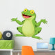 Funny cartoon green frog Wall Decal