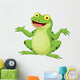 Funny cartoon green frog Wall Decal