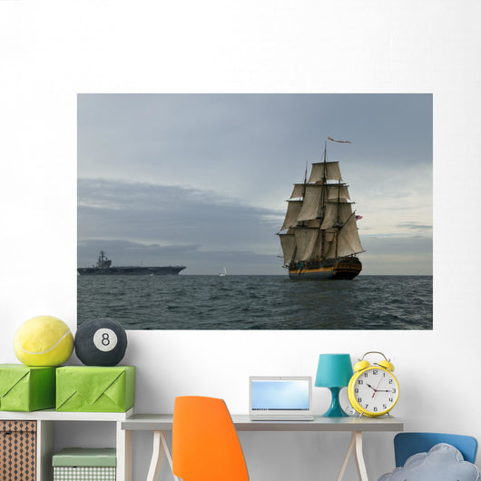 The battle of Sea Power, Sail vs Nuclear Wall Mural
