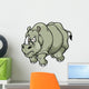Vector Illustration Cartoon Rhino Wall Decal