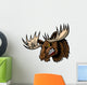 Angry Moose Head Wall Decal