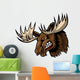 Angry Moose Head Wall Decal