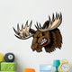 Angry Moose Head Wall Decal
