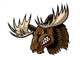Angry Moose Head Wall Decal