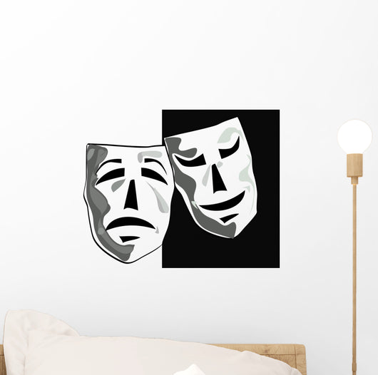 Vector illustration of theater masks.. Wall Decal
