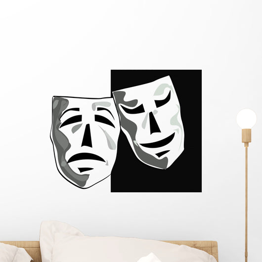 Vector illustration of theater masks.. Wall Decal