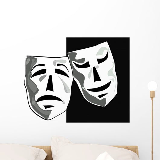 Vector illustration of theater masks.. Wall Decal