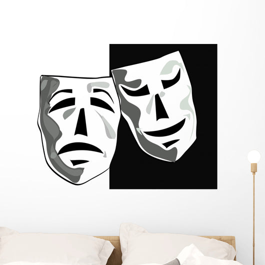 Vector illustration of theater masks.. Wall Decal