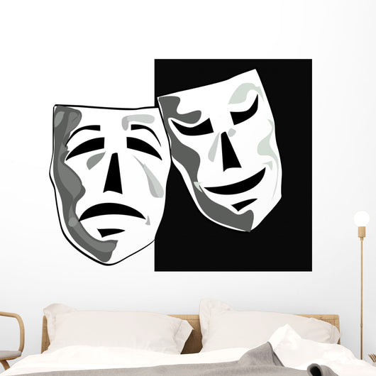 Vector illustration of theater masks.. Wall Decal