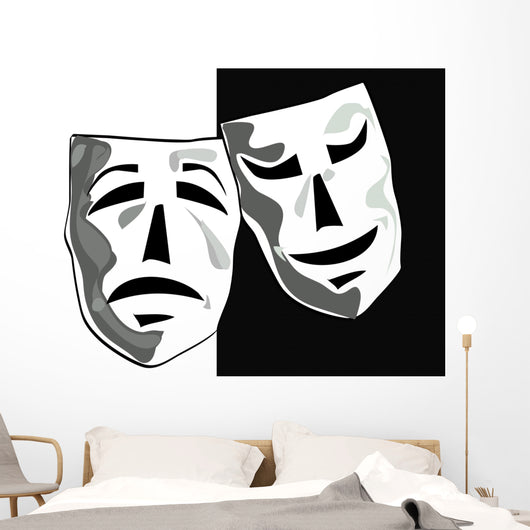 Vector illustration of theater masks.. Wall Decal