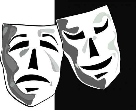 Vector illustration of theater masks.. Wall Decal