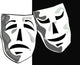 Vector illustration of theater masks.. Wall Decal