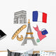 Vector Symbols France Wall Mural