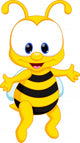 Funny bee cartoon Wall Decal