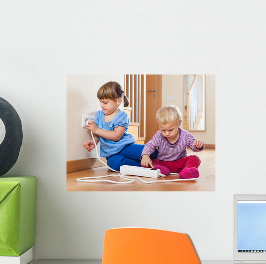 Children Playing with Electrical Wall Decal
