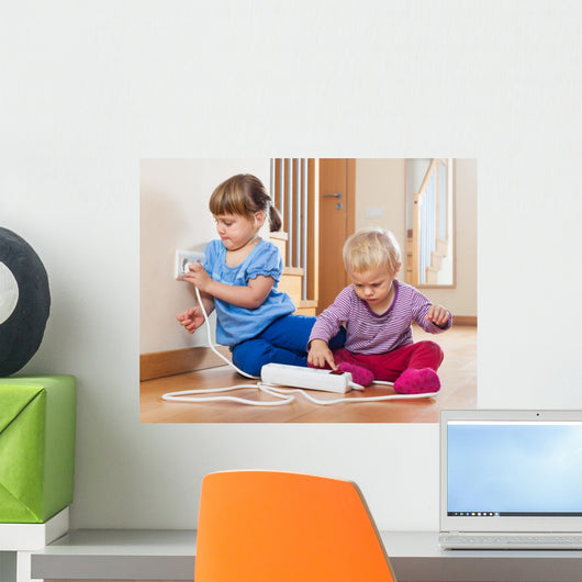 Children Playing with Electrical Wall Decal