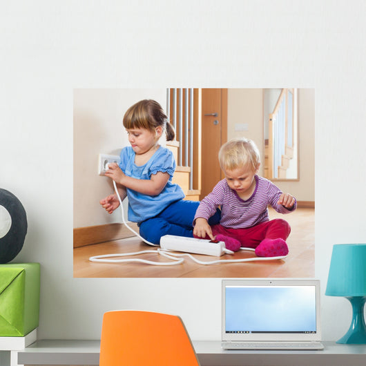 Children Playing with Electrical Wall Decal