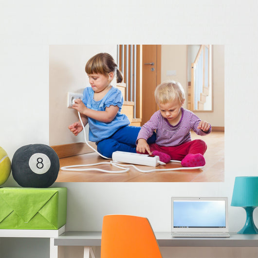 Children Playing with Electrical Wall Decal