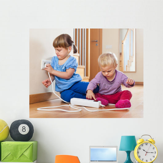 Children Playing with Electrical Wall Decal