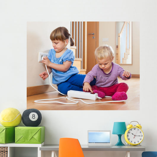 Children Playing with Electrical Wall Decal