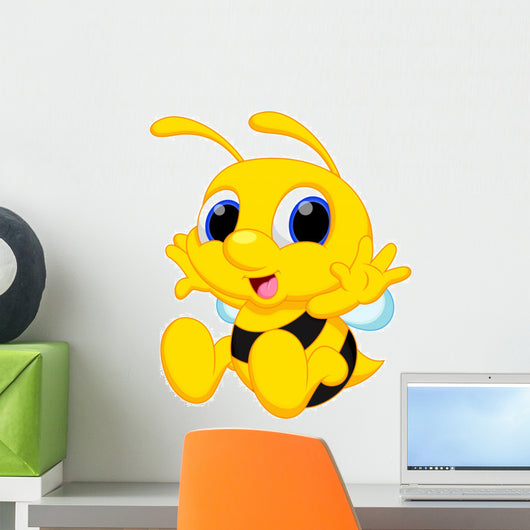 Cute Baby Bee Cartoon Wall Decal