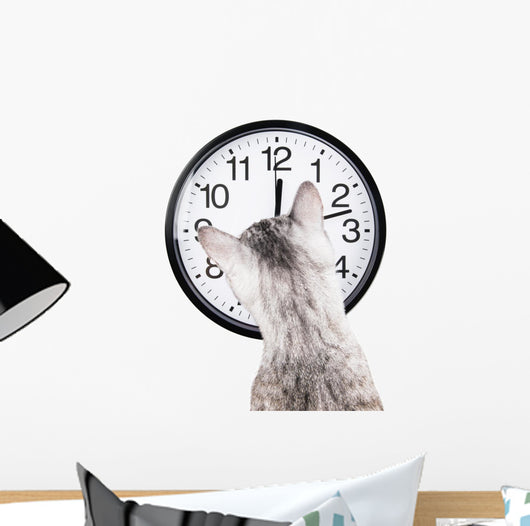 Clock Cat Wall Decal